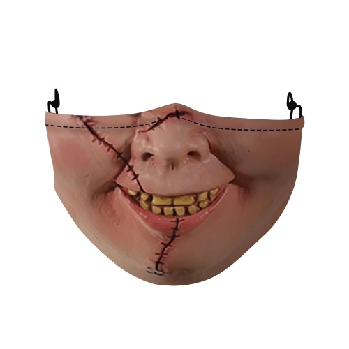 

H-alloween Scary Printing Pattern Protective Face Cover Universal Anti-Dust Windproof Washable Reusable Mouth Cover