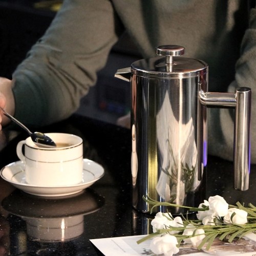 1000ml French Press Coffee Maker Stainless Steel Double Walled Insulated Coffee Maker Pot 