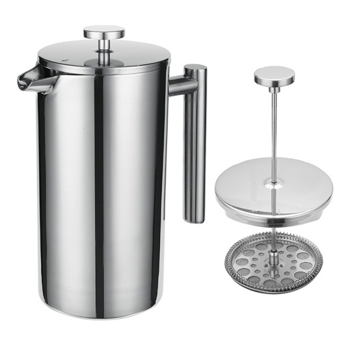 French Press 304 Stainless Steel Thermal Coffee Maker Tea Maker 800ML 3 Filters Anti-scald Handle Rust-proof Coffee Press 