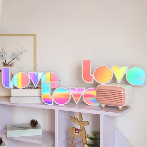 

LED Love Letter Lights Love Sign Lamp Light Up Letter LOVE Sign Colorful Light for Valentines Day Wedding Romantic Proposal Party Home Bar Decoration