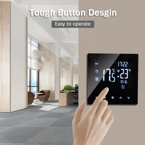 Smart Thermostat Temperature Controller for Water Heating LCD Display Touch Screen Week Programmable  Underfloor Heating Thermostats for Home Office School Hotel 