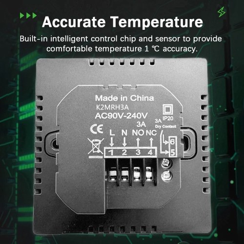 Smart Thermostat Temperature Controller for Water Heating LCD Display Touch Screen Week Programmable  Underfloor Heating Thermostats for Home Office School Hotel 