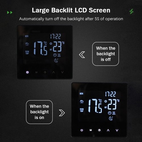 Smart Thermostat Temperature Controller for Water Heating LCD Display Touch Screen Week Programmable  Underfloor Heating Thermostats for Home Office School Hotel 
