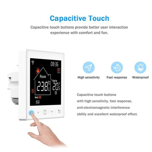 

WIFI Smart Boiler 3A Thermostat with Application & Voice Control 3.5 Inch LCD Display Intelligent Programmable Thermostat Child Lock