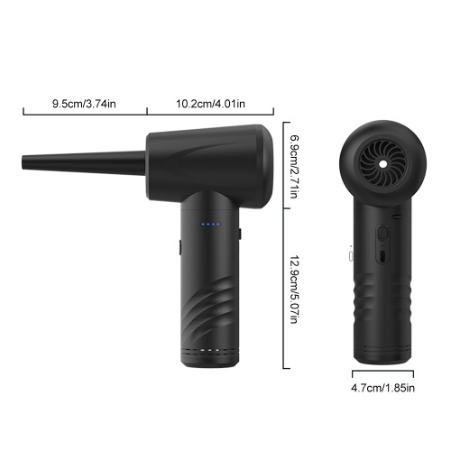 Air Duster Inflator Vacuum Pump 3-IN-1 with Light 3 Gear Adjustable 50000RPM Rechargeable Cordless Air Blower with Brushed Motor 6 Nozzles for PC Keyboard Cleaning Swim Ring Inflation Bags Vacuum 