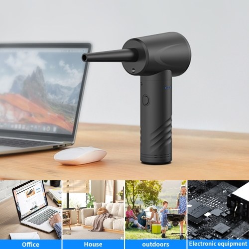 Air Duster Inflator Vacuum Pump 3-IN-1 with Light 3 Gear Adjustable 50000RPM Rechargeable Cordless Air Blower with Brushed Motor 6 Nozzles for PC Keyboard Cleaning Swim Ring Inflation Bags Vacuum 