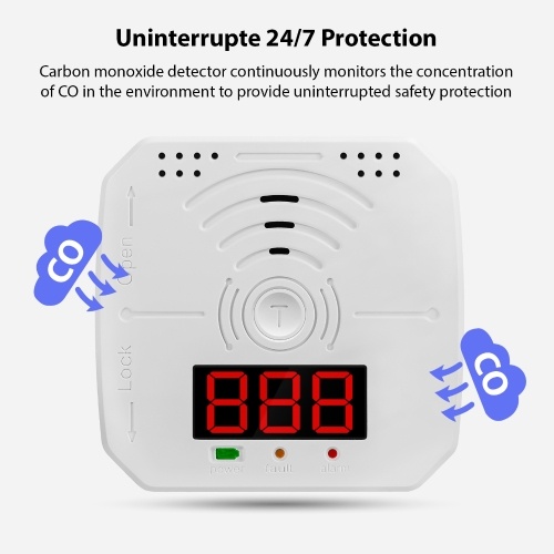 

3 Packs Carbon Monoxide Detectors Portable CO Alarm Detector Monitor with LCD Digital Display Sound and Light Alarm for House Kitchen Restaurant Hotel Office Battery Operated -Batteries NOT Included