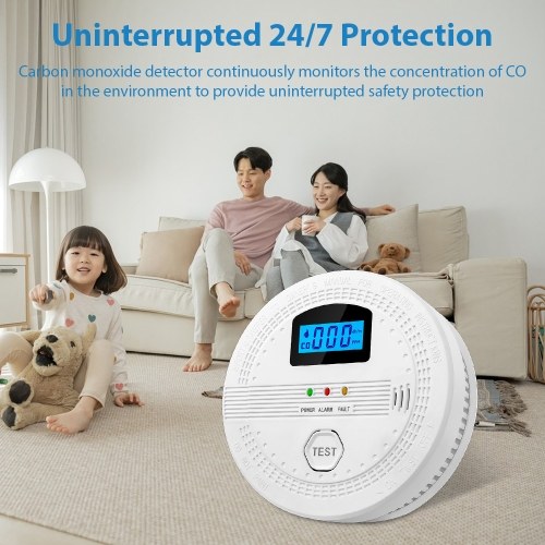 3 Packs Smoke and Carbon Monoxide Detector 2 In 1 CO and Smoke Detectors LCD Display Smart Detector 