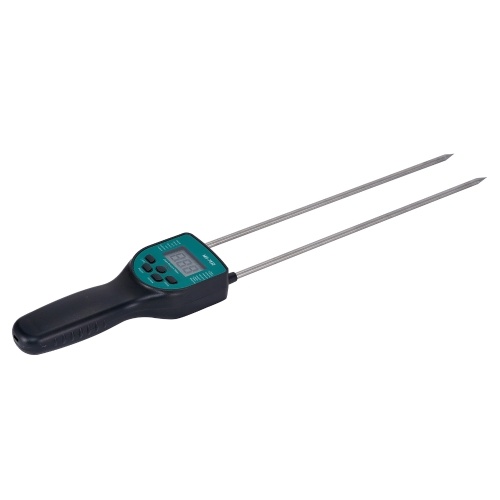 Hay Moisture Meter Hay Bale Moisture Tester Dual-rod Sensor with LCD Backlit Display for Paddy Wheat Corn Barley Rice 