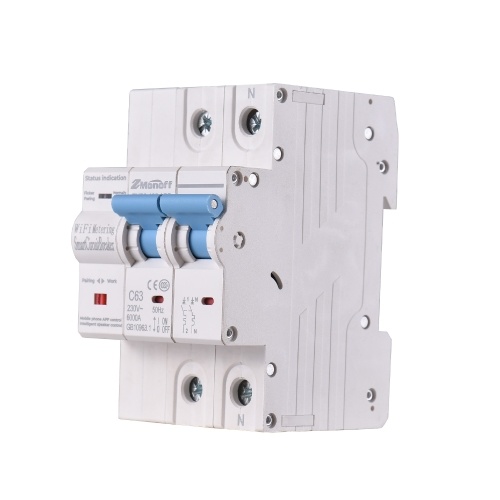 2P Smart Circuit Breaker TY APP Wifi Circuit Breaker Electricity Statistics Switch Overload and Short Circuit Protection Mobile Phone Remote Control for Apartments Homes Streetlights Farms 