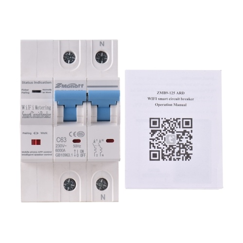 2P Smart Circuit Breaker TY APP Wifi Circuit Breaker Electricity Statistics Switch Overload and Short Circuit Protection Mobile Phone Remote Control for Apartments Homes Streetlights Farms 