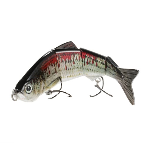 

Lixada 120mm 17g 4.72" 4 Segments Multi-Jointed Hard Fishing Lure Life-like Swimbait Crank Bait 2 Treble VMC Hooks