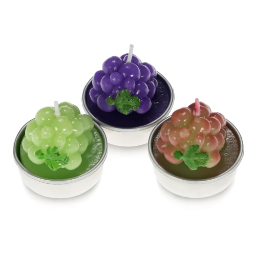 Anself 6pcs Grapes Pattern Candles Artificial Botryoidal Candles for Birthday Wedding Party Home Decoration Supplies