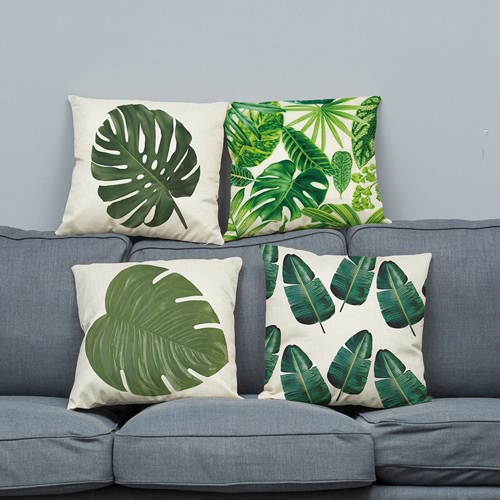 

Modern Fashionable Natural Environement Wild Green Forests Fresh Flourish Exuberant Tropical Plants Leaves Vigorous Life Healthy Vitality Cushion Throw Pillow Covers Pillowcases Decorative for Home Office Sofa Car Seat Gifts