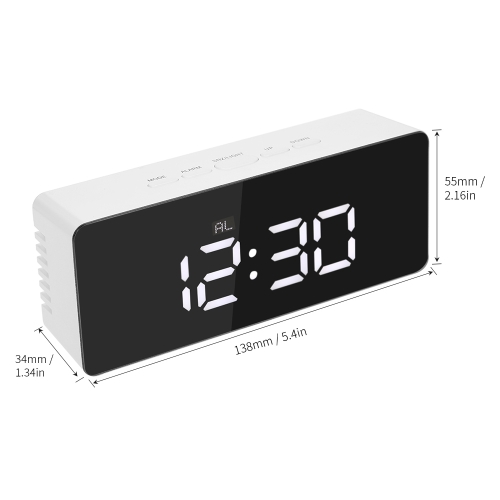 

Digital LED Mirror Clock USB & Battery Operated Alarm Clock