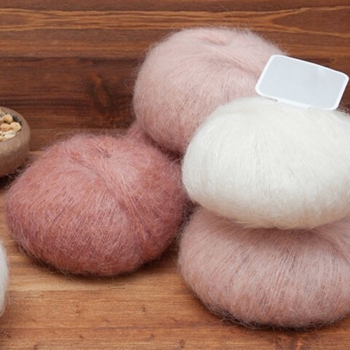 

One Skein Mohair Hand Knitting Soft Yarn Fingering Baby Fine Wool Crochet Threads Scarf Delicate Smooth Women Baby Clothes Style 1