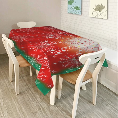 

80 * 60'' Rectangle Christmas Dinner Tablecloth Polyester Printed Coffee Table Cover Christmas Decoartions