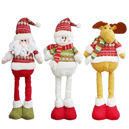 Christmas Extendable Standing Doll Toy Santa/Snowman/Reindeer X'mas Party Decorations Ornaments Christmas Gift