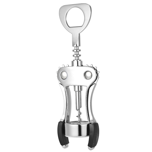 Esonmus 2 in 1 Zinc Alloy Beer Opener Wine Winged Corkscrew Bottle Opener with Anti-slip Handles for Home Kitchen Bar Restaurant