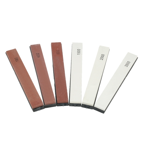Decdeal 6pcs/set Knife Sharpening Stone Knife Sharpener with Base Whetstone Set Grindstone for Knives 6