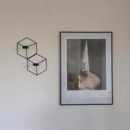 

Art 3D Geometric Candlestick Metal Wall Candle Holder Living Room TV Ark Decoration