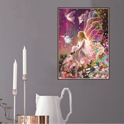 

12 * 16 дюймов / 30 * 40 см DIY 5D Набор для рисования бриллиантов Fairy Resin Rhinestone Mosaic Вышивка Крест Stitch Craft Home Wall Decor