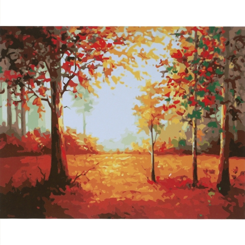 Frameless DIY Digital Oil Painting 16 * 20'' Maple Grove Hand-Painted Cotton Canvas Paint By Number Kit Home Office Wall Art Paintings Decor