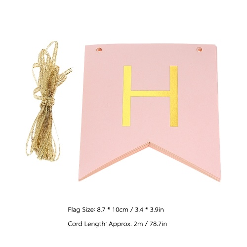 

Happy Birthday Paper Flags Banner with 3.5m/11.5ft Long Cord Birthday Party Decorations Supplies