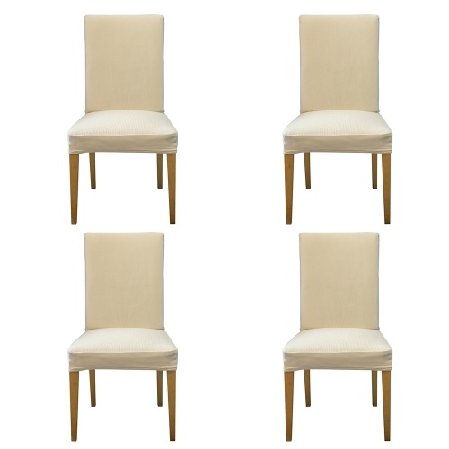 

Pack of 2 Spandex Stretch Dining Chair Seat Covers Elastic Removable Washable Ceremony Chair Slipcovers Protectors--Black