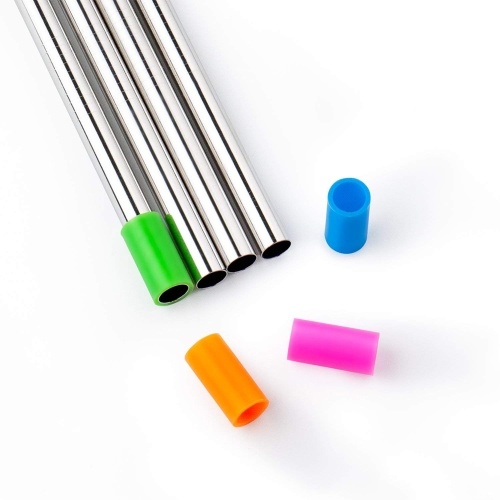 

4Pcs/Set Reusable 304 Stainless Steel Straw with Dust Cap