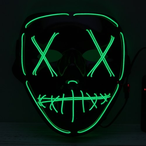 Maschera illuminante LED verde Halloween per adulti