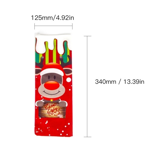 

Christmas Wine Bottle Cover Bag Santa Claus Snowman Champagne Wrap Clothes