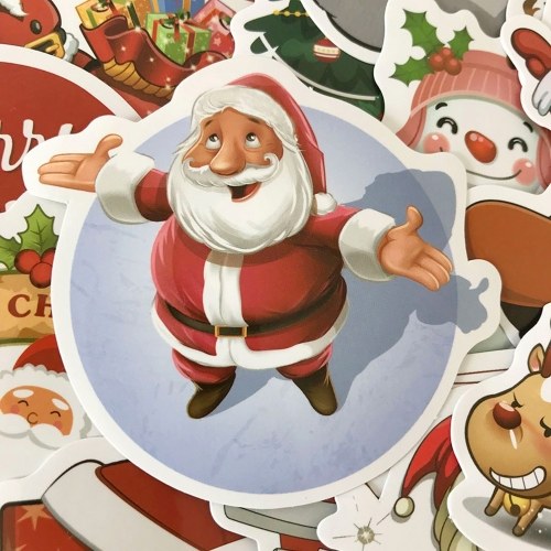 25pcs Merry Christmas 3D Carton Bubble Sticker