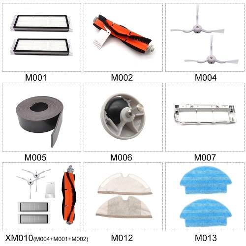 

Robot Parts Replacement 2Pcs Side Brushes + 2Pcs HEPA Filters + 1Pc Main Brush