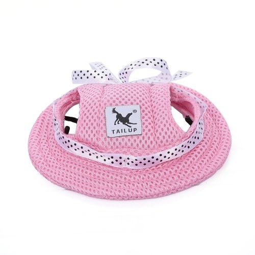 

Round Brim Dog Cap Pet Hat Mesh Prorous Sun Cap with Ear Holes for Medium Dogs Puppy