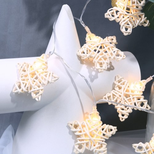 

10Led Rattan Fish/ Moon/ Heart/Star Fariy String Lights for Christmas Holiday Wendding Party Night Living Bedroom Decor