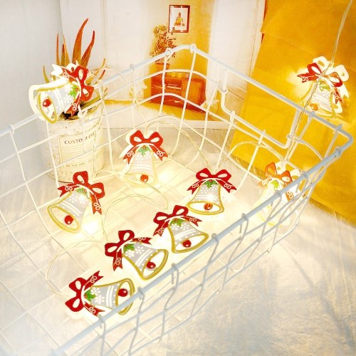 

10Led Metal Alpaca/ Santa Claus/ Bell/ Walking Stick Star Fariy String Lights for Christmas Holiday Wendding Party Night Living Bedroom Decor