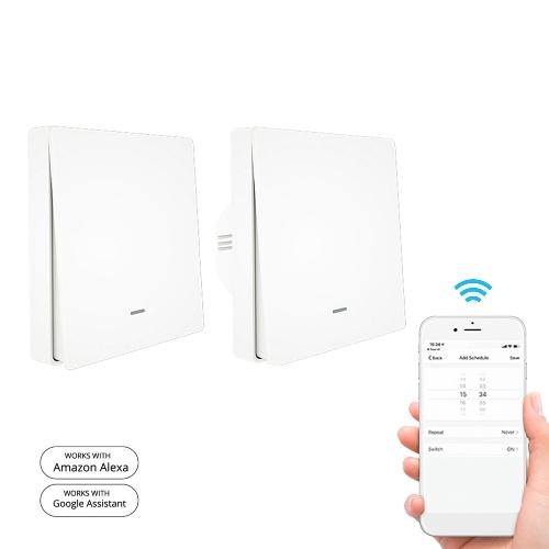 90-250V Wifi Smart Switch Wall Switch Voice Control Compatible with Alexa Google Assistant APP Remote Control Timer Countdown Function