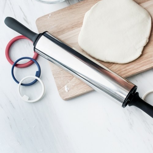 

11 Inch Stainless Steel Non-stick Rolling Pin 3 Sections Adjustable Thickness Flour Sticks Pizza Rollers