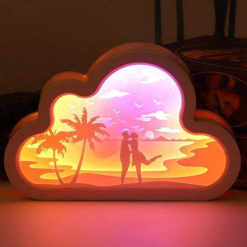 3D Papercut Light Box Paper Carving Night Light