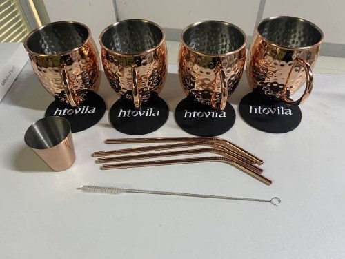 

Htovila Moscow Mule Copper Mugs Set