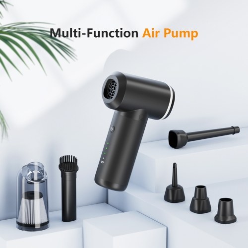 Portable Air Pump Mini Cordless Electric Air Pump Handheld Vacuum Cleaner Built-in 6000mAh Battery for Pool Floats Air Mattress Swimming Ring Vacuum Storage Bag 