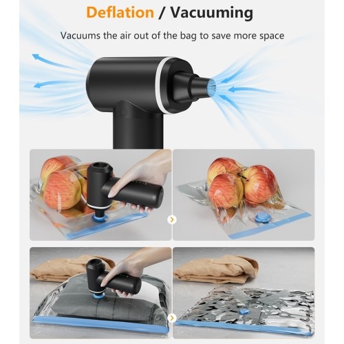Portable Air Pump Mini Cordless Electric Air Pump Handheld Vacuum Cleaner Built-in 6000mAh Battery for Pool Floats Air Mattress Swimming Ring Vacuum Storage Bag 