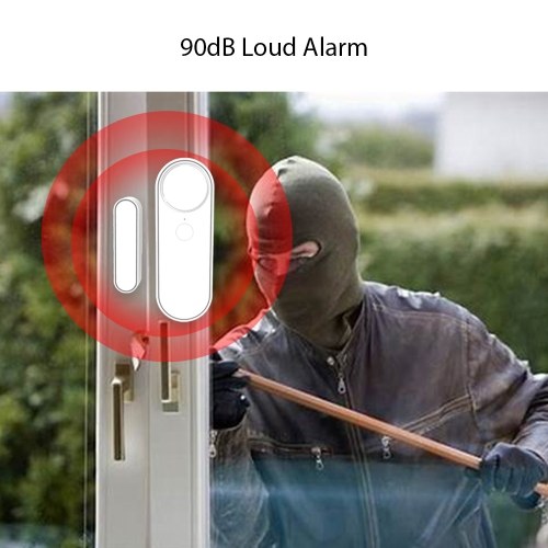 4 Pack Mini Door Window Alarm Home Security TY APP 2.4G WIFI Wireless Magnetic Sensor Anti-Theft Alarm Sound Easy Installation for Home Garage Apartment Door Alarm Security System Low Voltage Alarm 