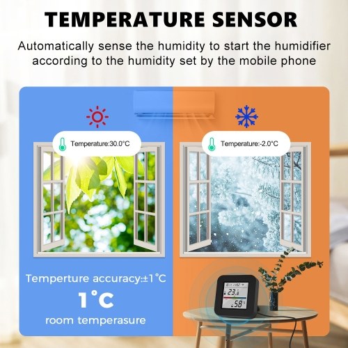 3 In 1 IR Remote Control with Smart Temperature Humidity Monitor LCD Screen WiFi BT Dual Mode Universal Remote Control TY APP Timing Voice Control for Home Office Garage Temperature Humidity Sensor 