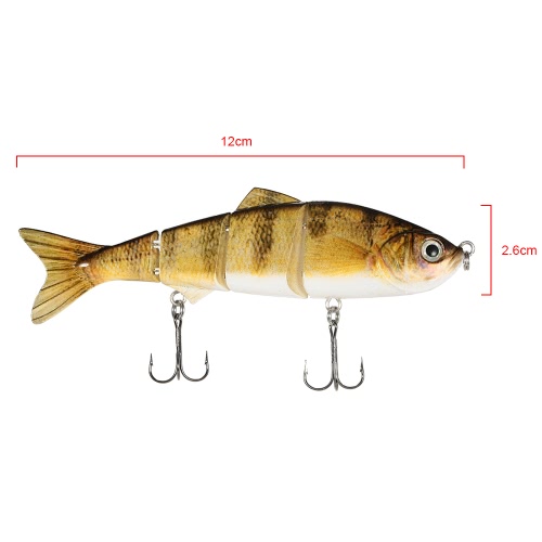 

Lixada 120mm 17g 4,72 "4 Сегменты Multi-шарнирные Hard Life рыболовную приманку типа Swimbait Crank Bait 2 Скрипичный VMC Крючки
