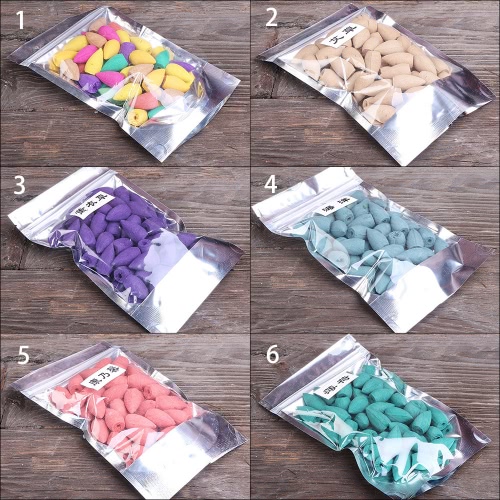 

50pcs / мешок Природные сандала Backflow фимиам Буддизм Пагода башня Закрытый Hollow Шишки здоровье Аромат освежитель воздуха Очищающий Ароматерапия Смешанные Ароматы / лаванда / полынь / океан / Гвоздика / Mint Дополнительный