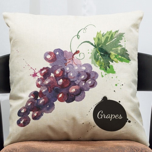 

Simple Modern High-quality Watermelon Olives Grapes Fig Guava Lemon Banana Pastoral Fresh Fruit Style Colorful Bright Printed Linen Square Throw Pillow Covers Pillow Cases Back Cushion Gift Decorative for Home Office Car Seat Sofa