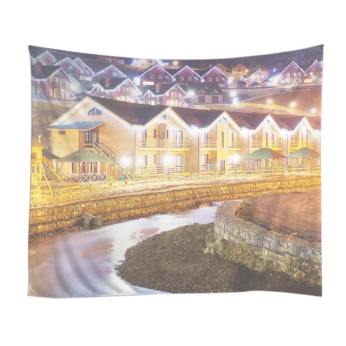 150 * 130cm Christmas Printed Art Tapestry Soft Polyester Wall Hanging Tapestry Christmas Decorations for Living Room Bedroom