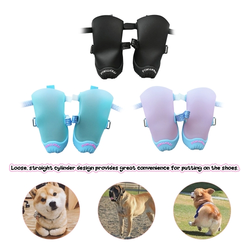 

DJJ FOKWOW F301 New Portable Little Pet Dog Puppy Waterproof Soft Rubber Shoes Boots Rain Shoes 4 Pieces/Set
